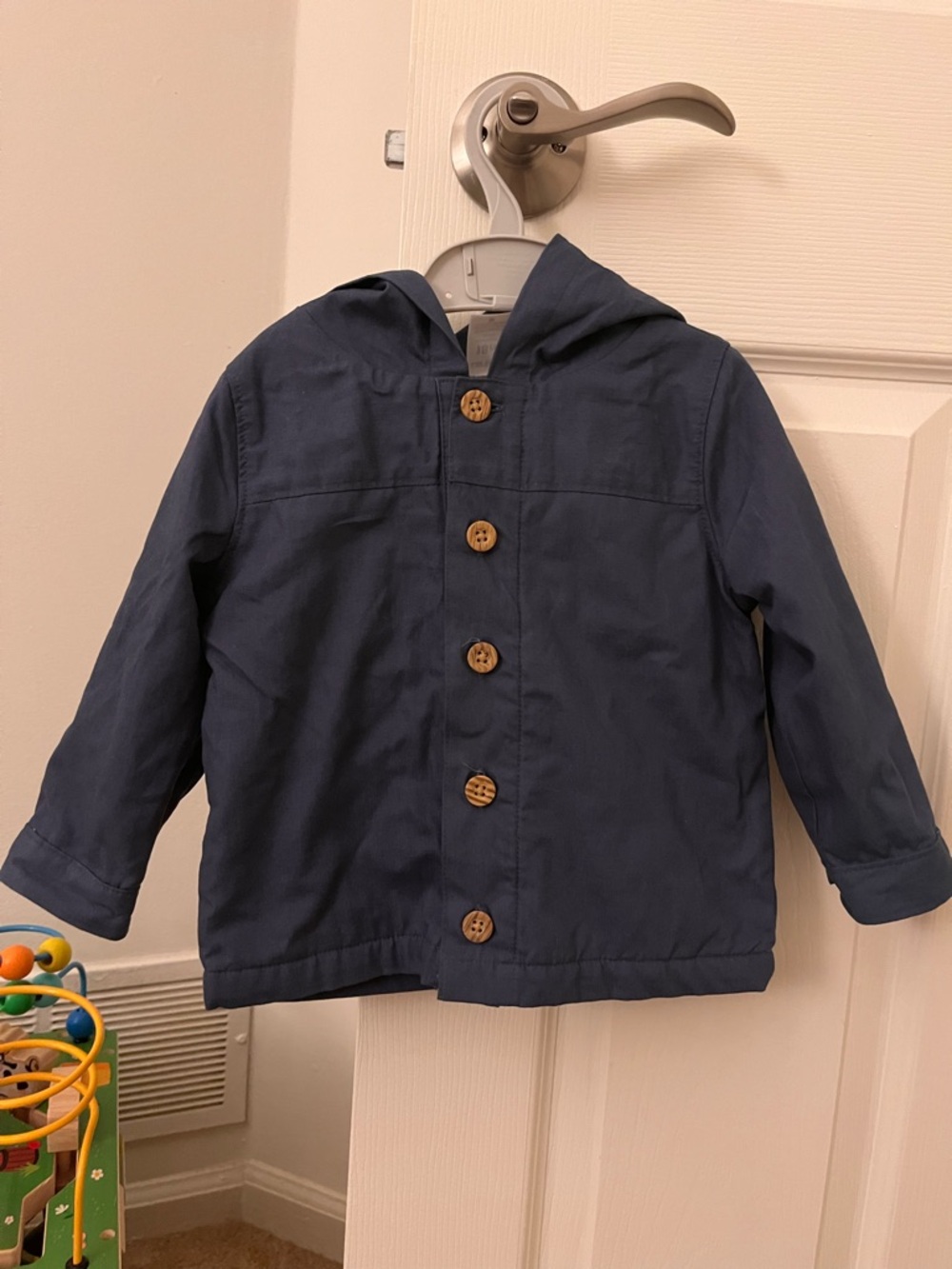 Carter's Navy Hooded Button-Front Coat